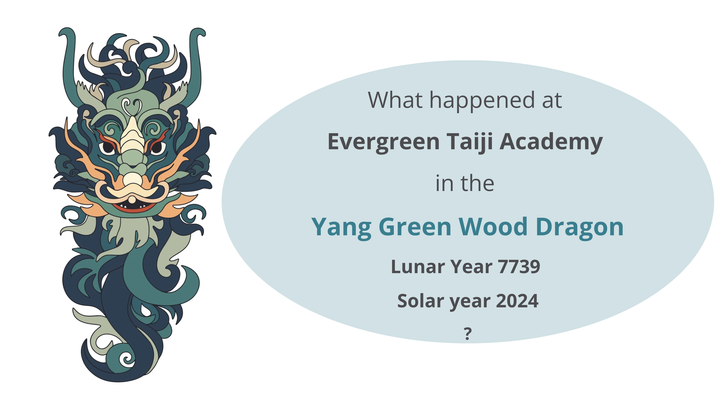 green dragon image with year end review of the Green Wood Dragon Year 2024
